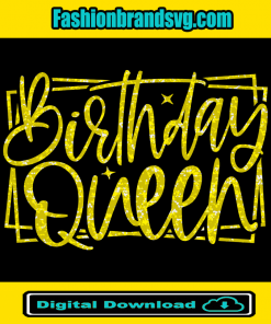 Birthday Queen Yellow Twinkle Svg