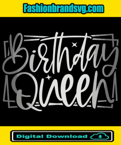 Birthday Queen Grey Gradient Svg