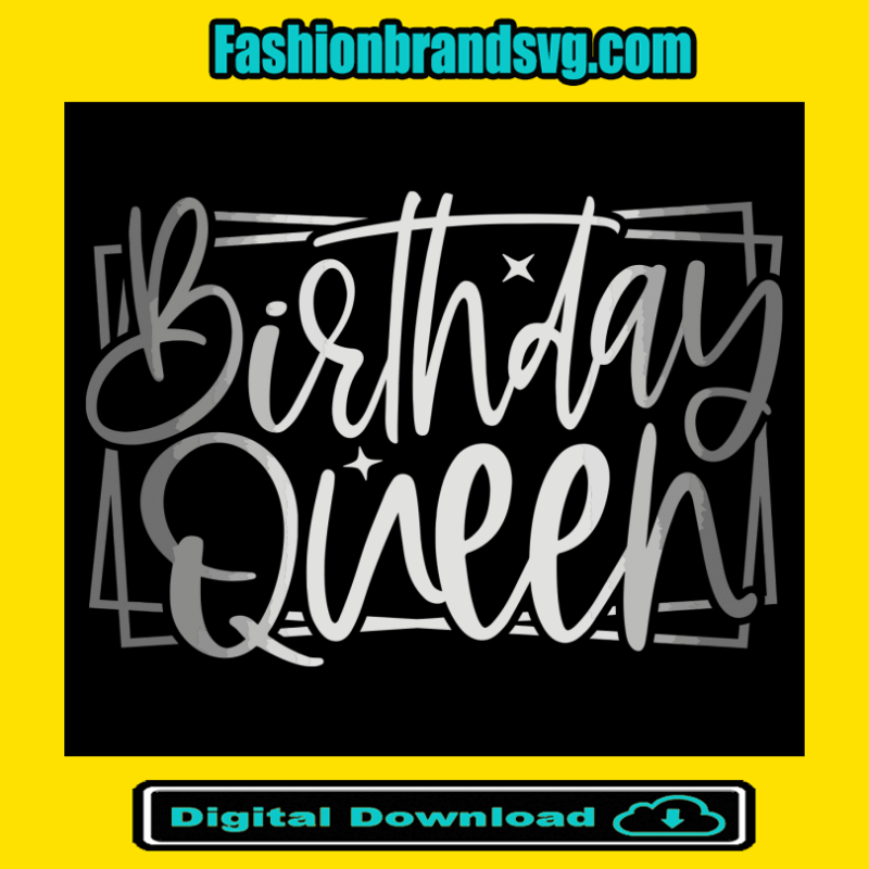 Birthday Queen Grey Gradient Svg