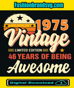 1975 Vintage 46 Years Of Being Awesome Svg