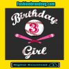 Baseball 3rd Birthday Girl Svg