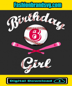 Baseball 6th Birthday Girl Svg