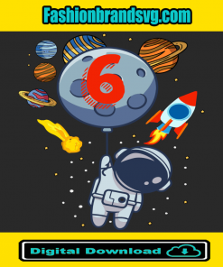 6th Birthday Astronaut Planets Svg