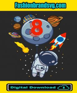 8th Birthday Astronaut Planets Svg