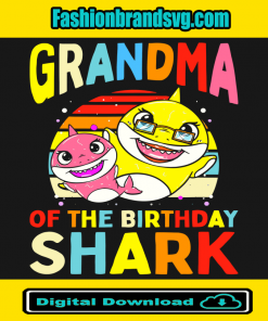 Grandma Of The Birthday Shark Svg