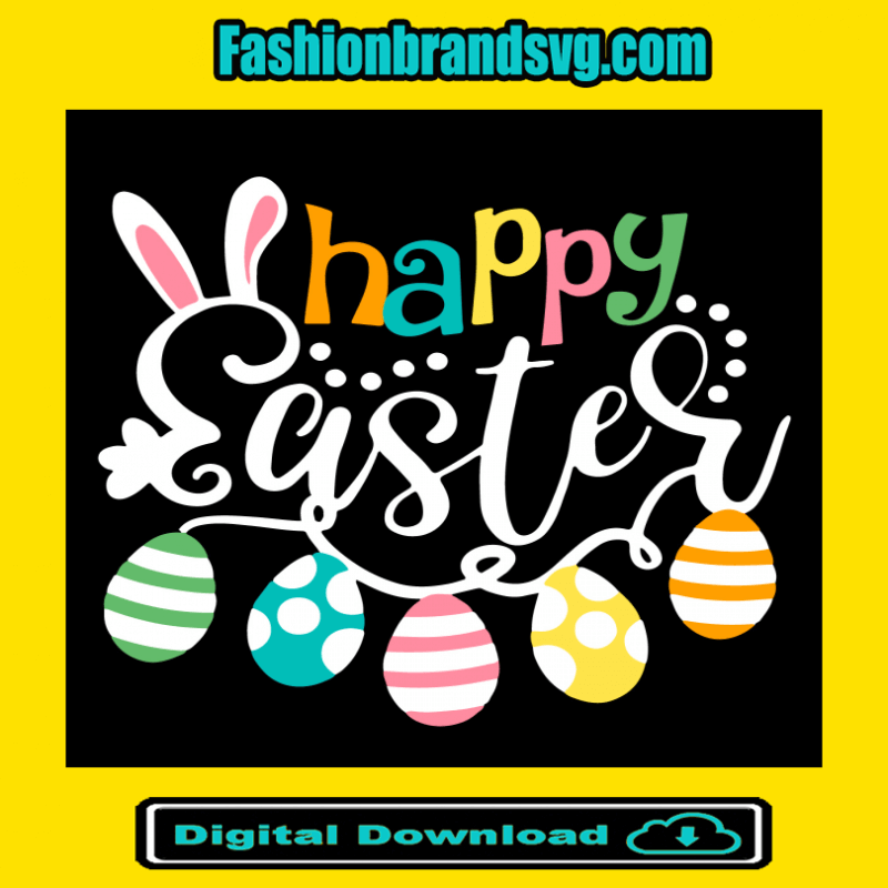 Happy Easter Day Eggs Svg
