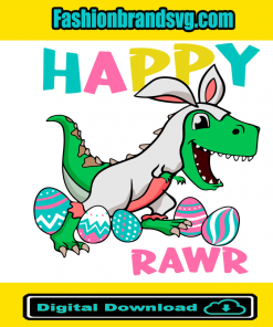Happy Eastrawr Dinosaur Svg