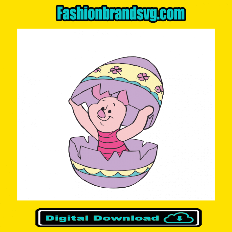 Piglet In Easter Egg Svg