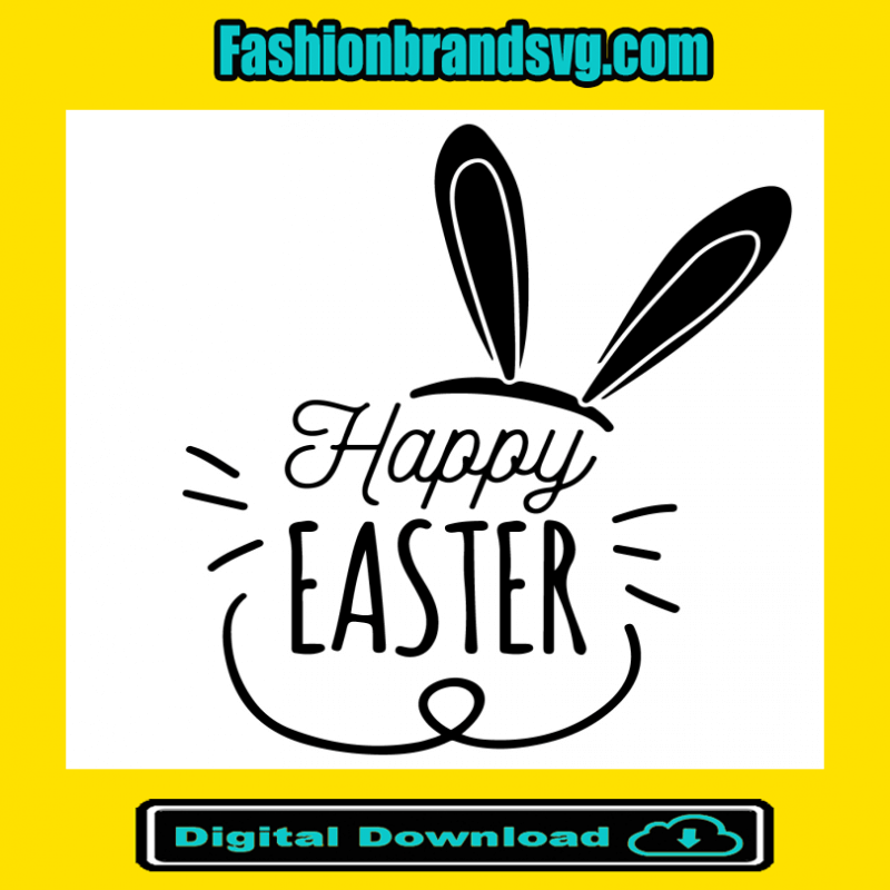 Bunny Happy Easter Svg