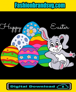 Happy Easter Bunny And Eggs