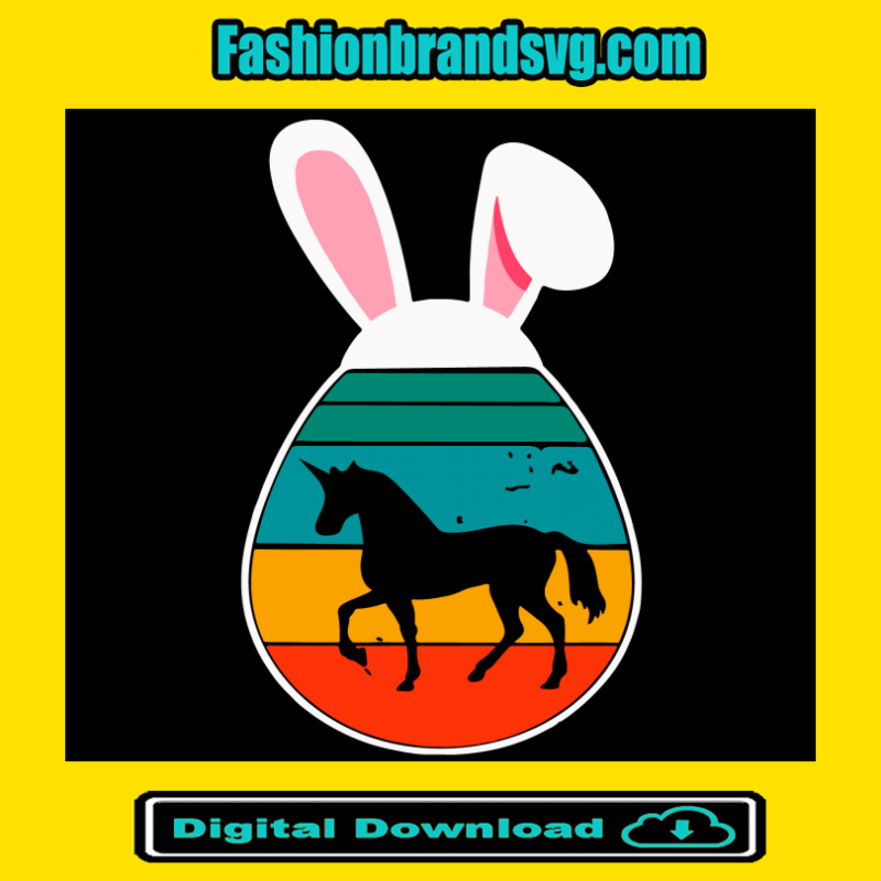 Unicorn Happy Easter Day Svg