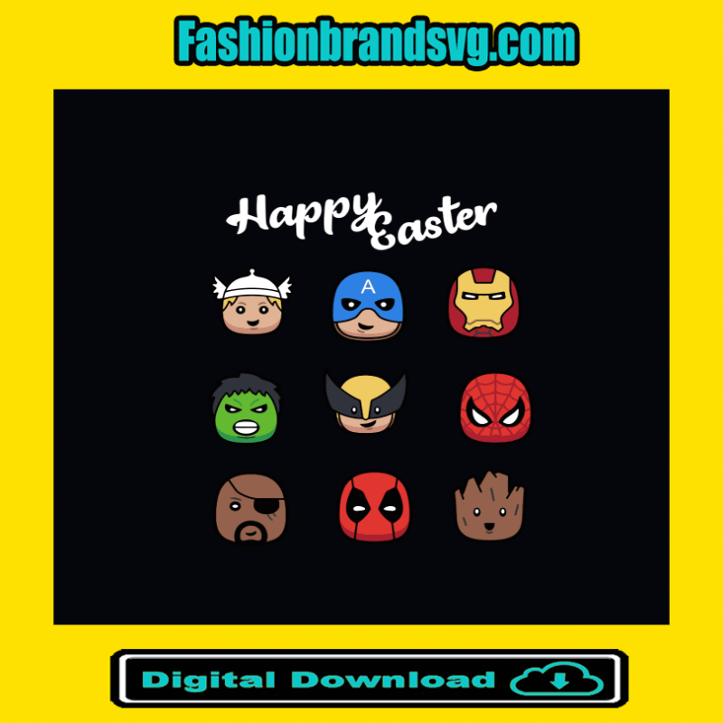 Happy Easter Superheroes Svg