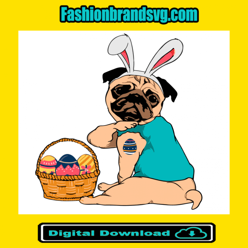 Easter Funny Pug Svg