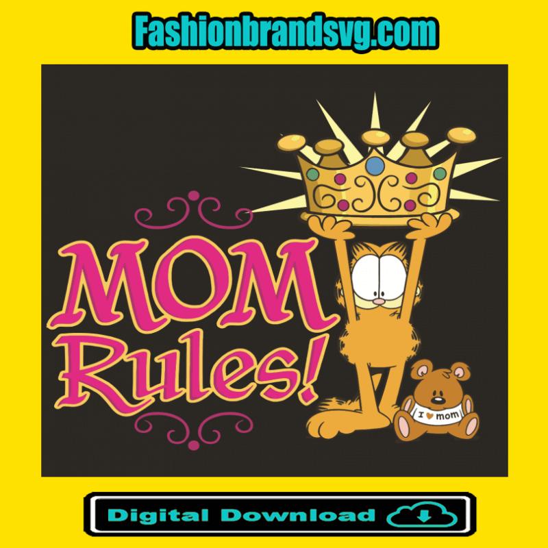 Garfield Mom Rules Svg