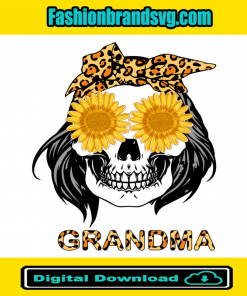 Grandma Skull Sunflower Glasses