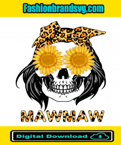 Mawmaw Skull Sunflower Glasses