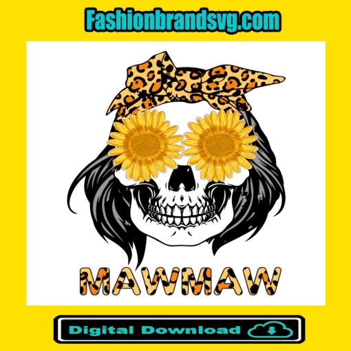 Mawmaw Skull Sunflower Glasses