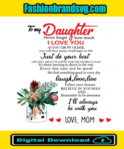 To My Daughter Never Forget I Love You