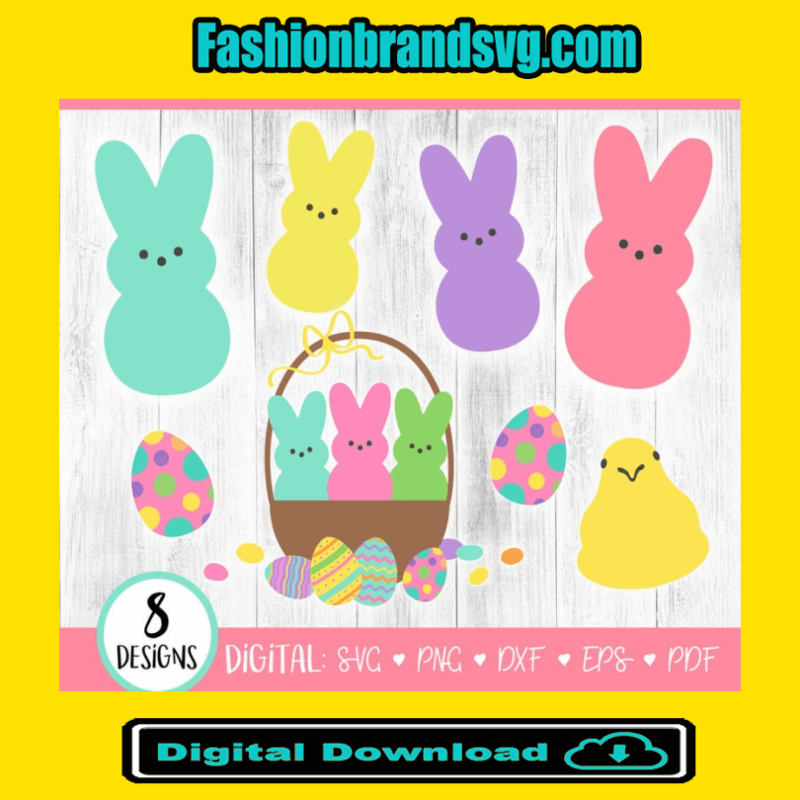 Easter Bunny And Eggs Svg