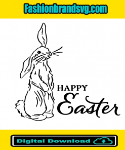 Rabbit Happy Easter Svg