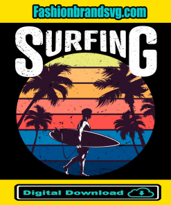 Surfing Vintage Svg