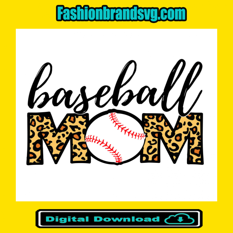 Baseball Leopard Mom Svg