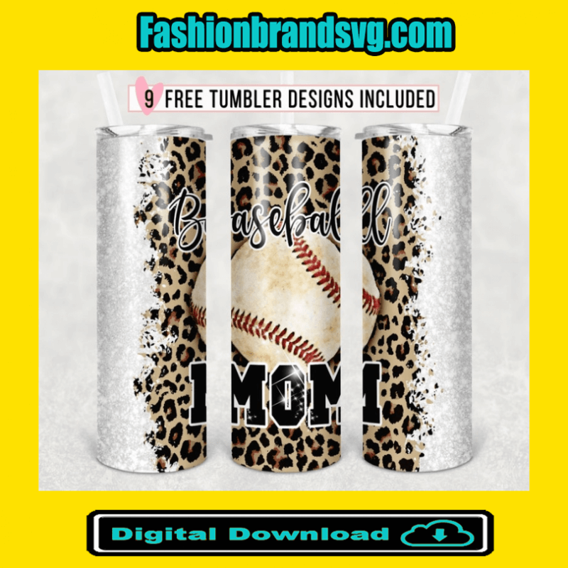 Leopard Baseball Mom Tumbler