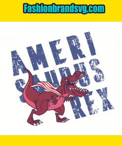 Dinosaur T-rex American Flag