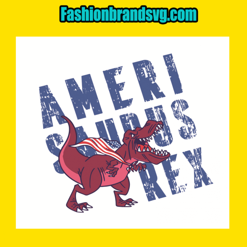 Dinosaur T-rex American Flag