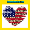 American Flag Leopard Heart