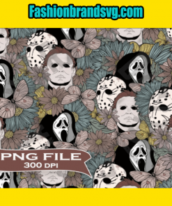 Halloween Floral Seamless Png