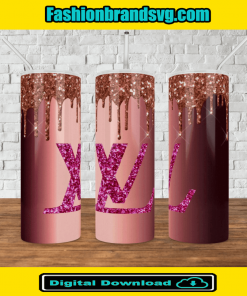 Bling Pink LV Logo Tumbler