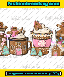 Pink Gingerbread Coffee Png