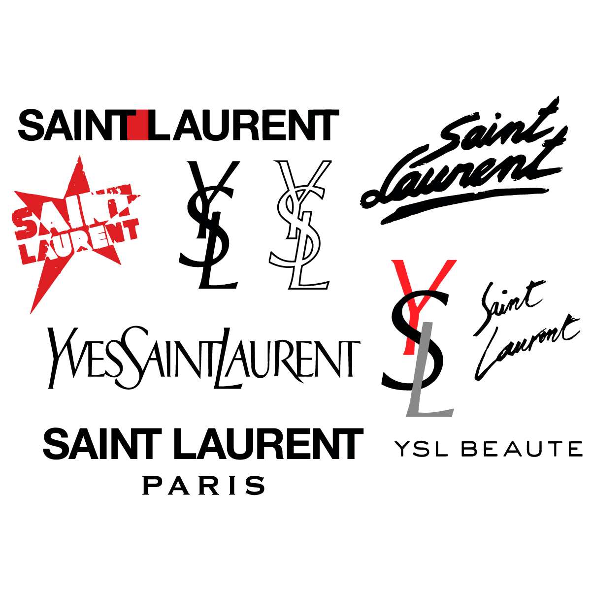 Yves Saint Laurent Logos Bundle Svg