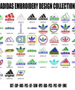 Adidas Embroidery Bundle Design files, Adidas Digital Download Embroidery