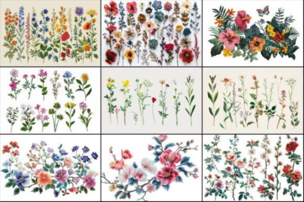 Flowers & Plants Embroidery Bundle