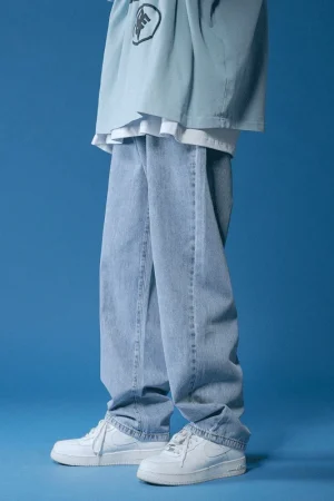 Mens Jeans Large Denim Jeans for Teens Trousers for Men Jean Baggy Pants Men's Fashion Man Male Trendyol Streetwear Korean Men´s